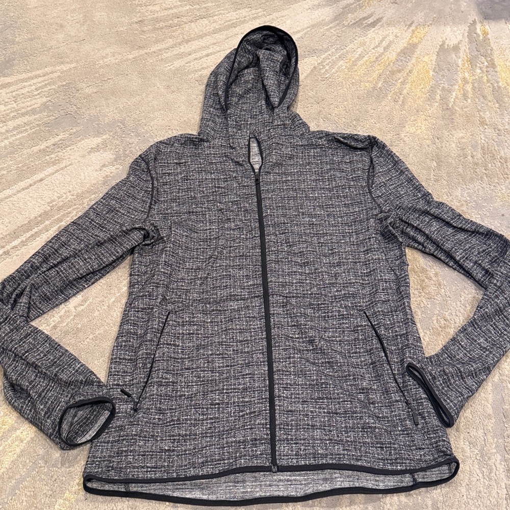 Lululemon Heathered Grey Black‎ Surge Warm Full Zip Men’s Jacket | Size Medium